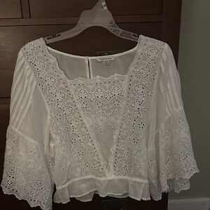 American Eagle Outfitters White Eyelet Blouse